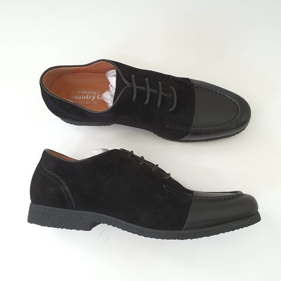 Vintage Foundry Basalt Oxford Leather Suede Black Dress Shoes Size 10 main image 11